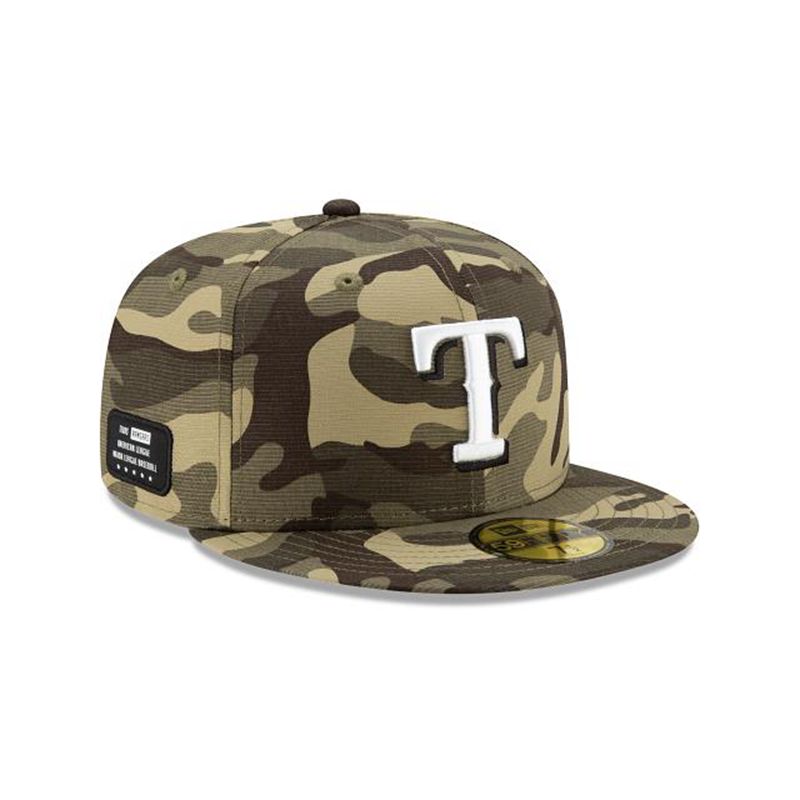 MLB Texas Rangers Armed Forces Weekend 59Fifty Fitted (BSM6240) - Green New Era Caps